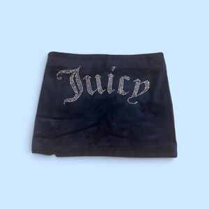 Juicy Couture Regal Blue Velour Mini Skirt OG Bling NWT